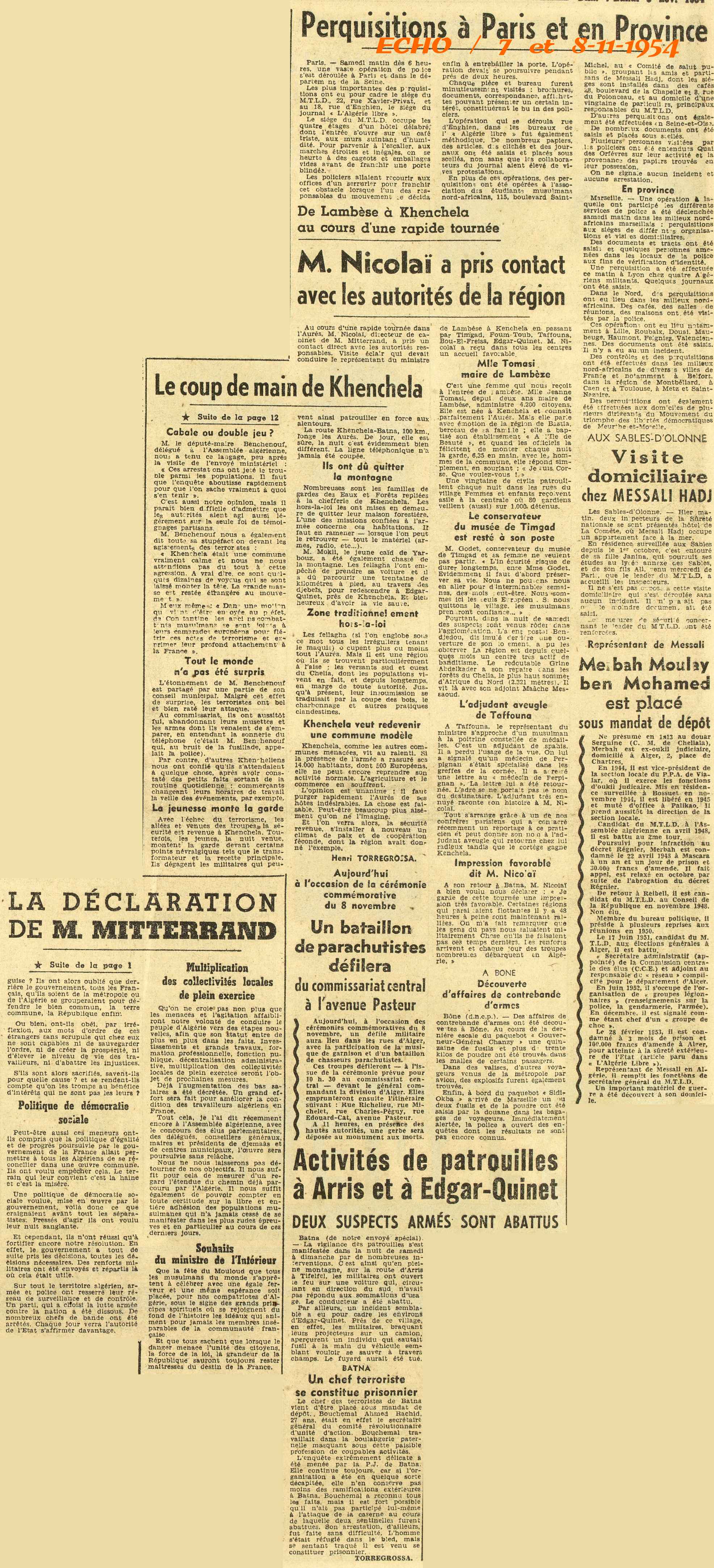 M. MITTERRAND dans une déclaration radiodiffusée :