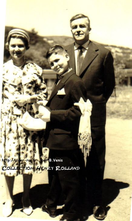 Avec mes parents, en 1960: " j'ai fait ma communion a l'église saint Charles et à notre dame d'Afrique "