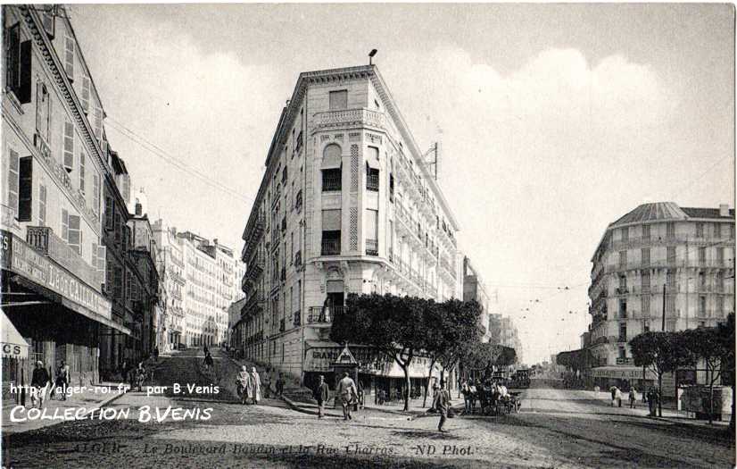 le boulevard Baudin (à droite) et la rue Charras (à gauche)