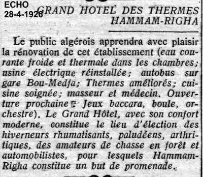 Hôtel thermal ou Grand Hôtel