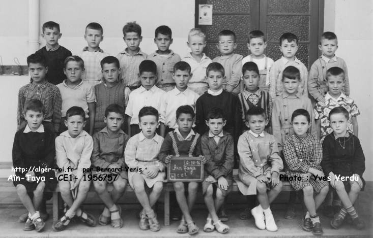 Aïn-Taya,côte algéroise classe de cours élémentaire, 1è année, 196-1957