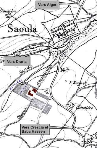 Saoula : plan extrait de la carte de 1873