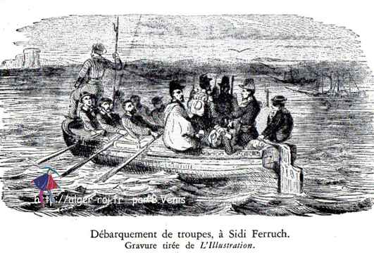 Débarquement de troupes, à Sidi Ferruch.