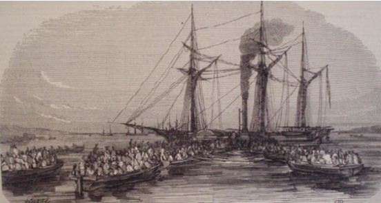 à Marseille, le 1er convoi embarqua sur l’Albatros 