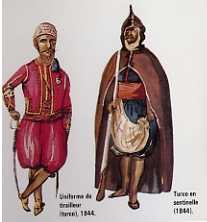 1.-uniforme de tirailleur, turco, 1844