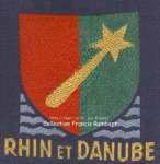 Insigne d'épaule en tissu de "Rhin et Danube" porté par ceux qui ont appartenu à la 1ère Armée Française