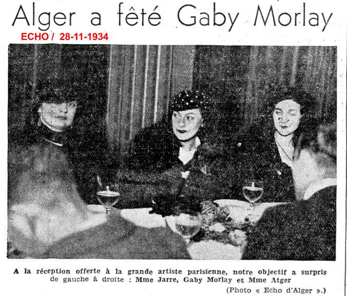 Alger a fêté Gaby Morlay