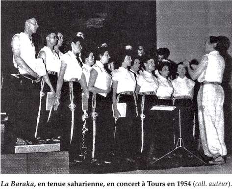 La Baraka, en tenue saharienne, en concert à Tours en 1954 (coll. auteur). 