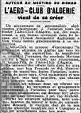 CRÉATION AÉRO-CLUB d'ALGÉRIE