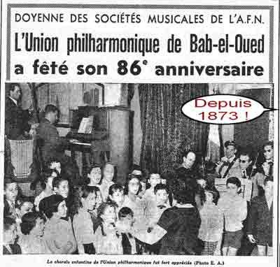 Union philharmonique de Bab-el-Oued - mai 1959