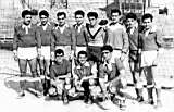 Équipe de Handball à 11 de l'OBO - 1955 - maillots rouges / manches blanches