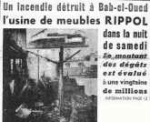 Un incendie détruit l'usine de meubles RIPPOL dans la nuit de samedi