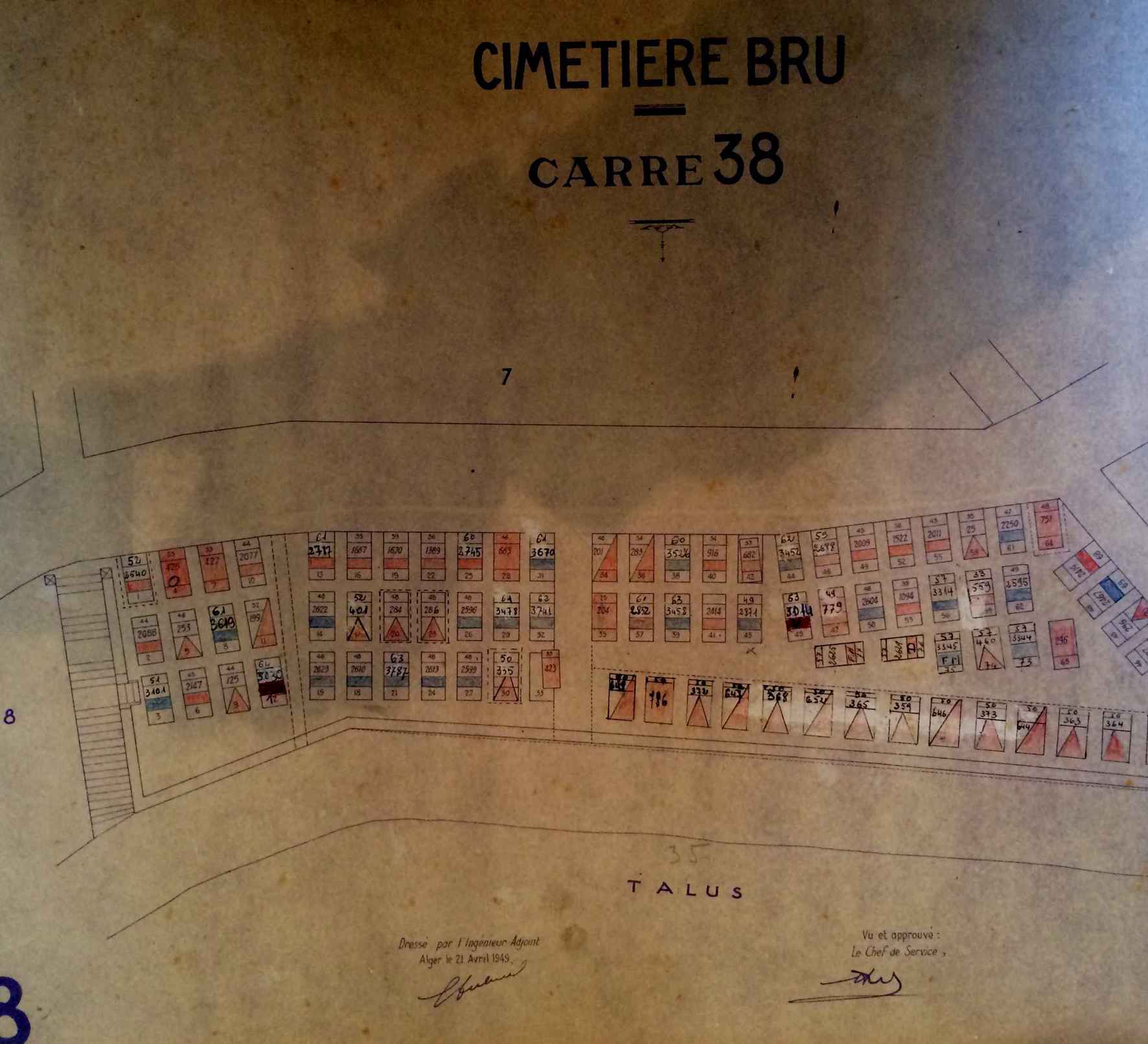 Plan du cimetière en 1949
