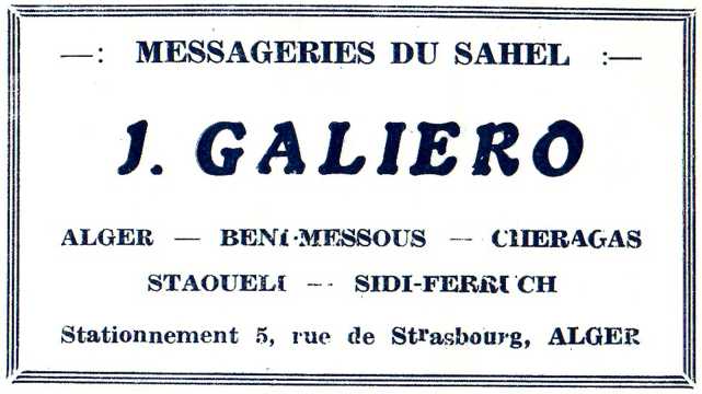 boulevard Carnot,messageries du sahel,galiero