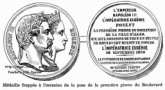 Médaille frappée à l'occasion de la première pierre du boulevard de l'Impératrice Eugènie 