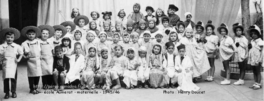 l'école Aumeral'école Aumerat, maternelle, 1945-1946 : la fête de fin d'année