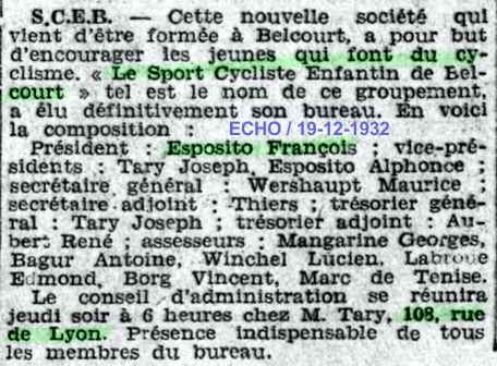 Le Sport Cycliste Enfantin de Belcourt 
