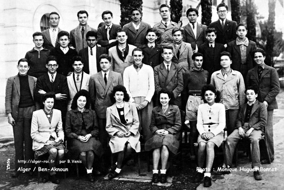 photos de classes,Ben Aknoun,petit lycée,1b,1946-1947