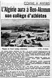 L' Algérie aura à Ben-Aknoun son collège d'athlètes
