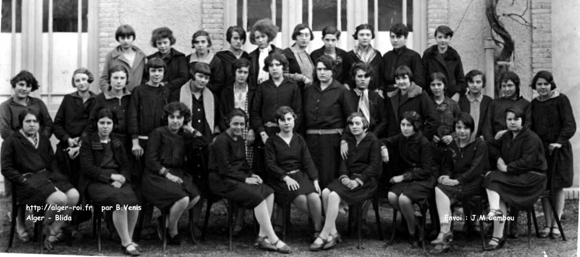 blida,photos de classes,lycée de jeunes filles,internat,1929-1930