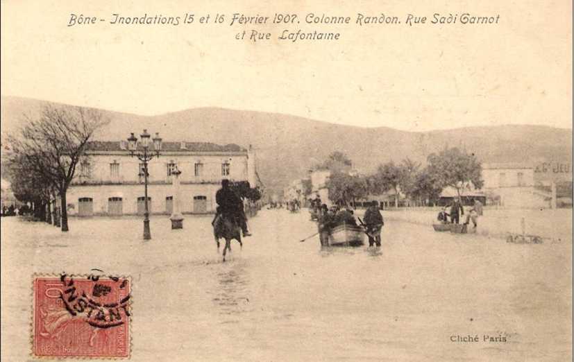 bone,inondations de 1907,colonne randon,rue lafontaine