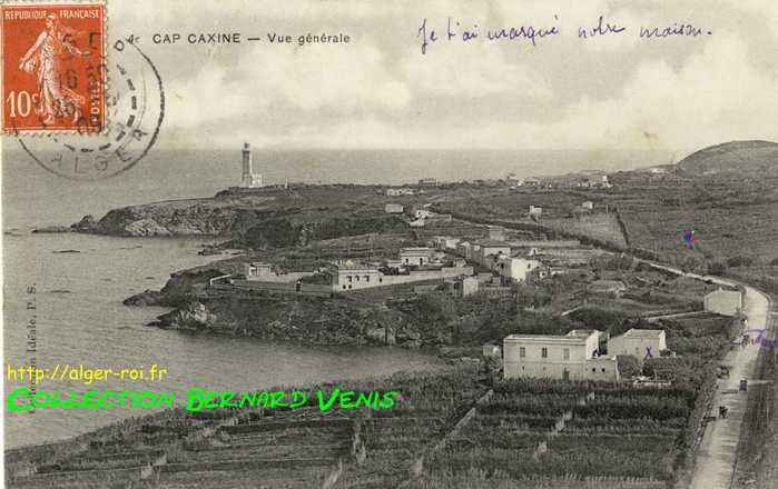 Cap-Caxine sur la côte turquoise à 12,5 km d'Alger