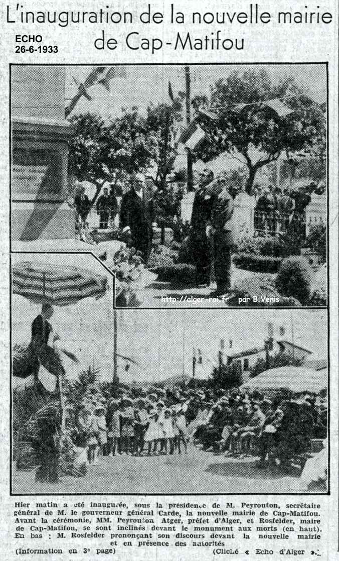 2.- Inauguration de la la mairie en 1933