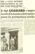 HIER, A L'ÉCOLE NATIONALE PROFESSIONNELLE DE L'AIR DE CAP-MATIFOU