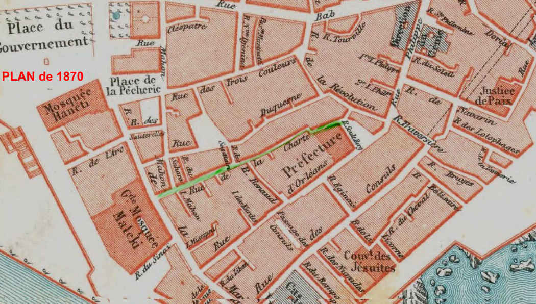 Rue de la Charte - plan de 1870