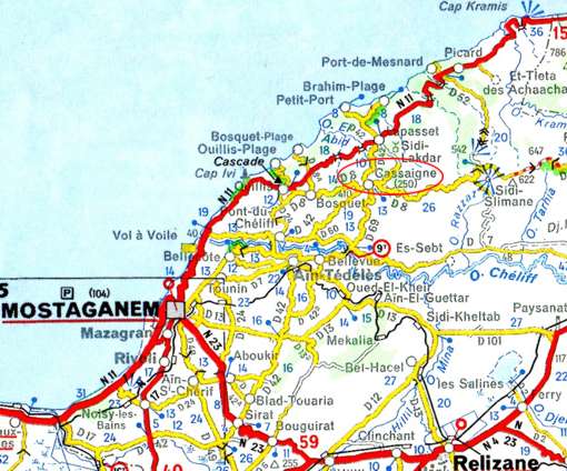 Cassaigne (carte Michelin Algérie, 172)
