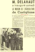 M. DELAHAUT a inauguré samedi LA MAISON DE L'AGRICULTURE de Castiglione 