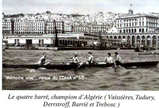 Le quatre barré, champion d'Algérie ( Vatssières,Tudury,