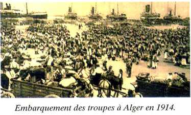 Embarquement des troupes d Alger en 1914..