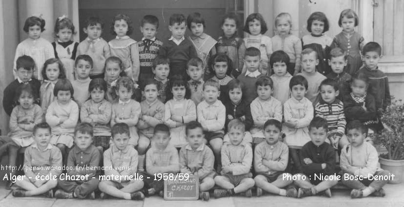 classe maternelle, 1958-1959