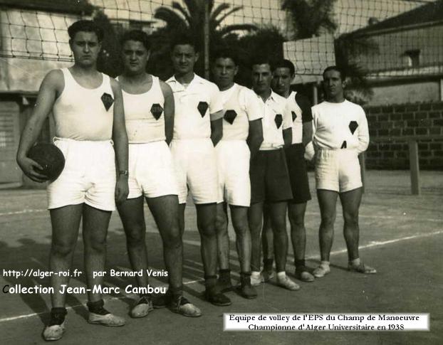 Volley-ball, équipe championne d'Alger Universitaire 1938