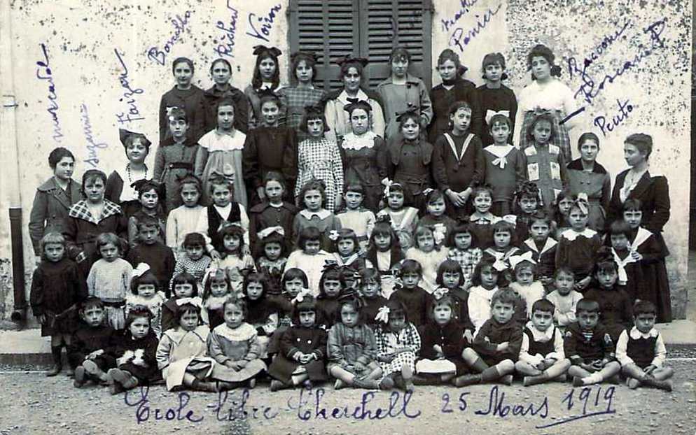 cherchell,cherchel,photo de classe,ecole libre,1918-1919