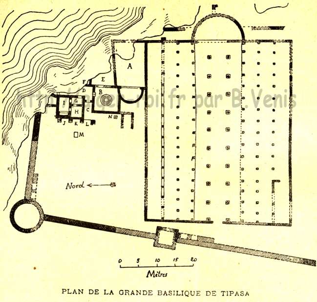 Plan de la grande basilique de Tipasa