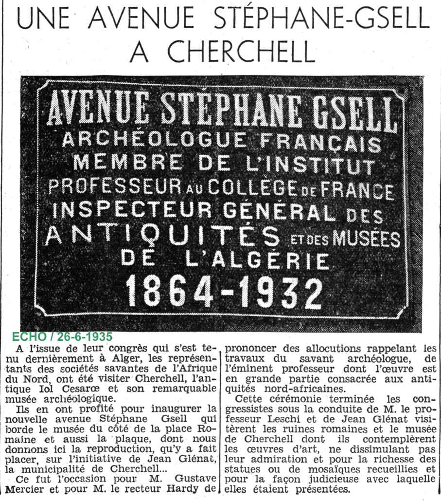 UNE AVENUE STÉPHANE-GSELL