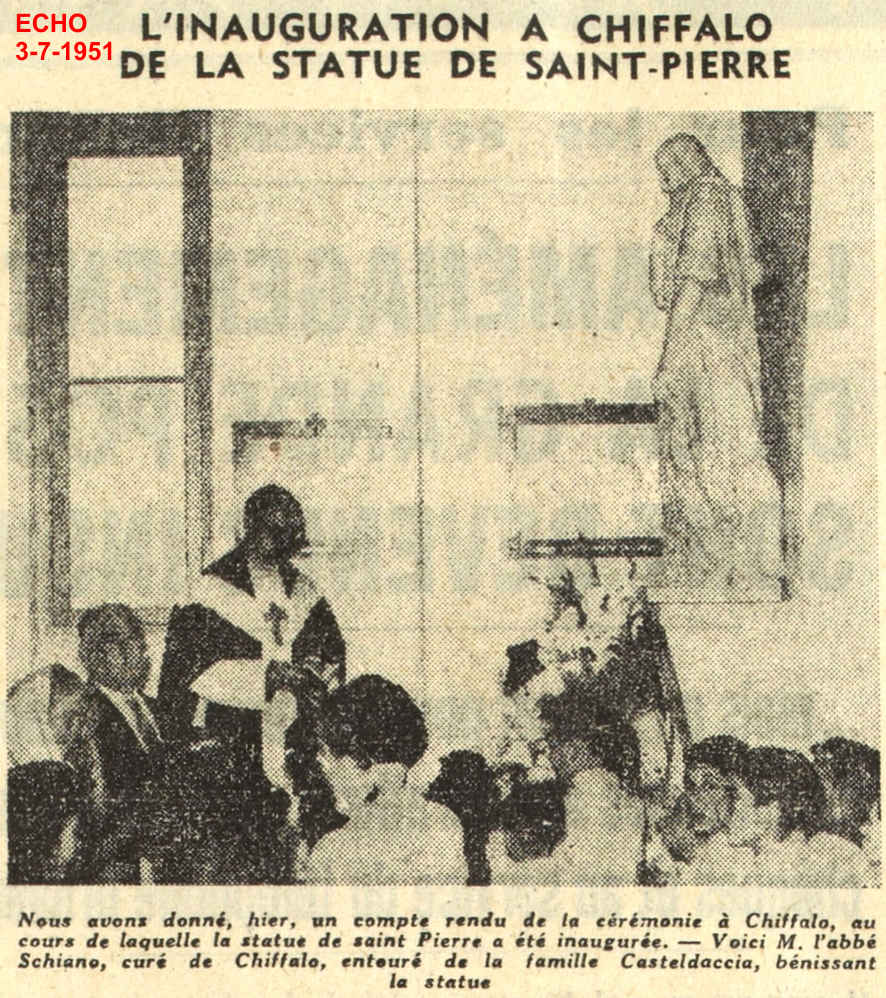 Inauguration de la statue de Saint Pierre
