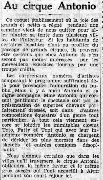 Extrait de l'Echo d'Alger du 23-9-1930 - Transmis par Francis Rambert