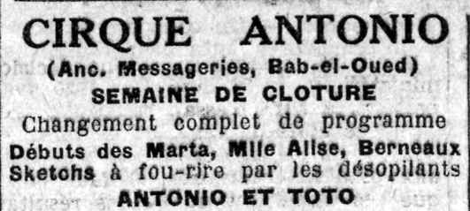 Extrait de l'Echo d'Alger du 27 - 9 -1930 - Transmis par Francis Rambert
