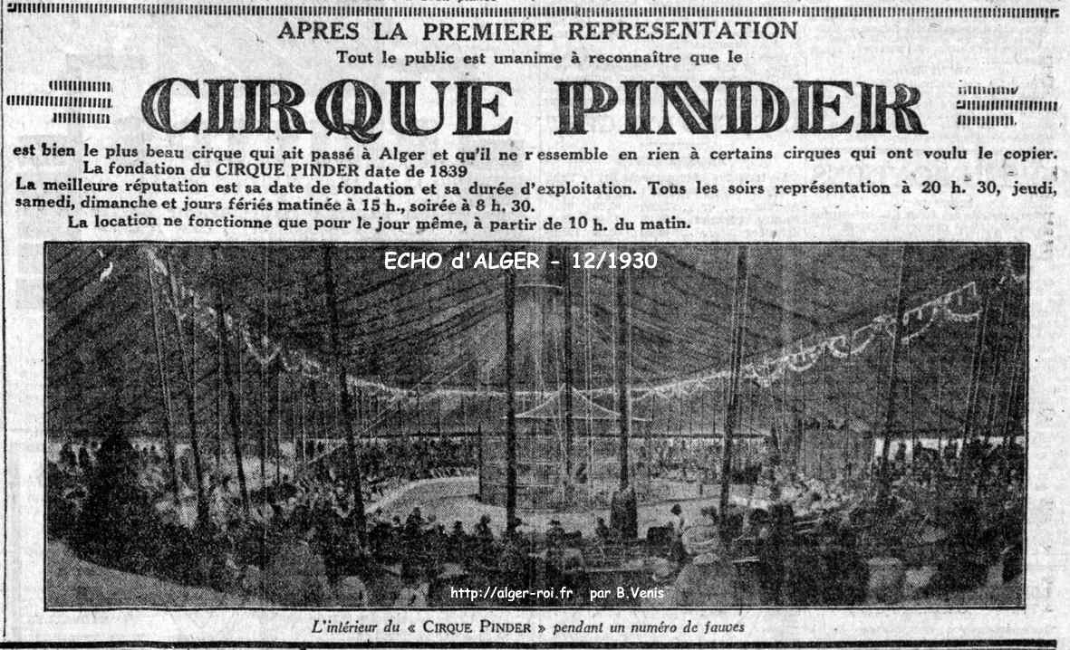 le vrai cirque pinder,1930,champ de manoeuvre