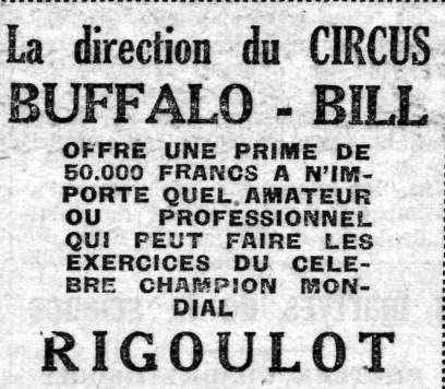 LE CIRQUE JUST LIKE BUFFALO-BILL...et RIGOULOT