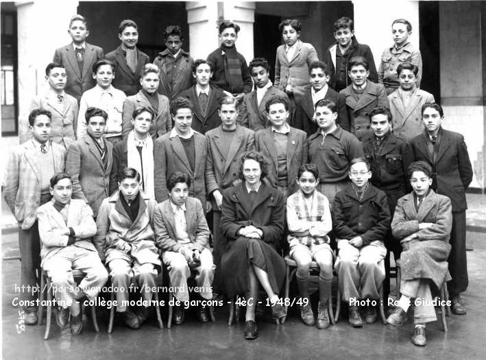 le collège moderne de garçons, , classe de 4ème C, 1948