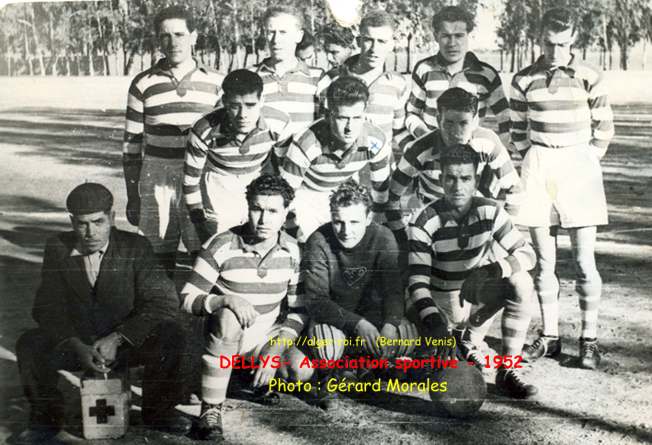 L'équipe de football en 1952, association sportive de Dellys, 