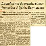 La naissance du premier village français en Algérie : Dély-Ibrahim