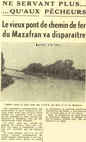 Le vieux pont de chemin de fer du Mazafran va disparaître 