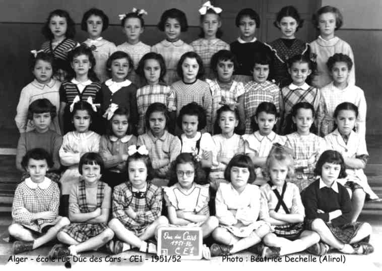 Cours élémentaire 1ère année, 1951-1952