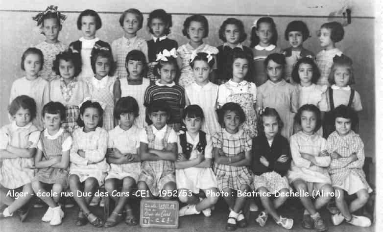 Cours élémentaire 1è année, 1952-1953