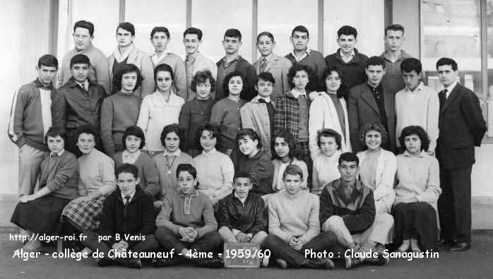 classe de 4ème, 1959-1960. Mr Bensoussan, professeur d'Anglais 